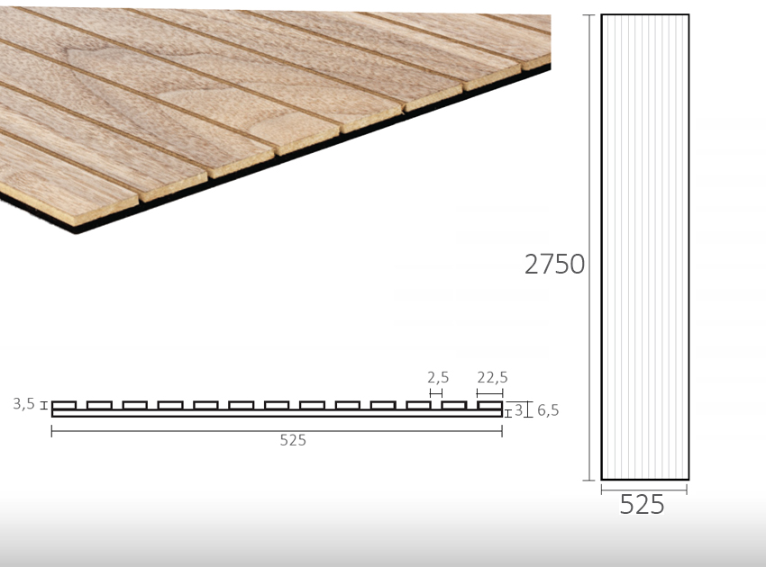 Panel acustico alistonado GS | FLEX