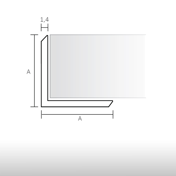 Esquinas en aluminio para paneles decorativos de pared