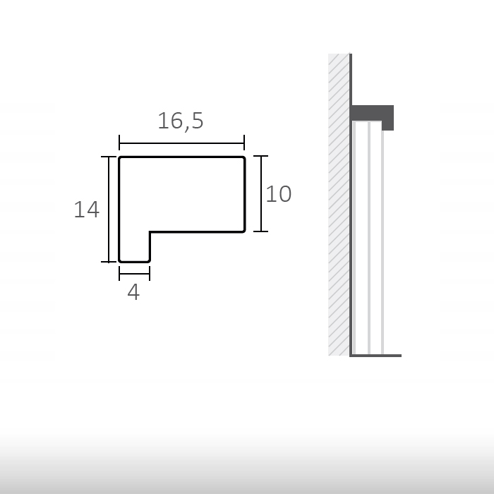 Latte de finition haut top XPS - NERO