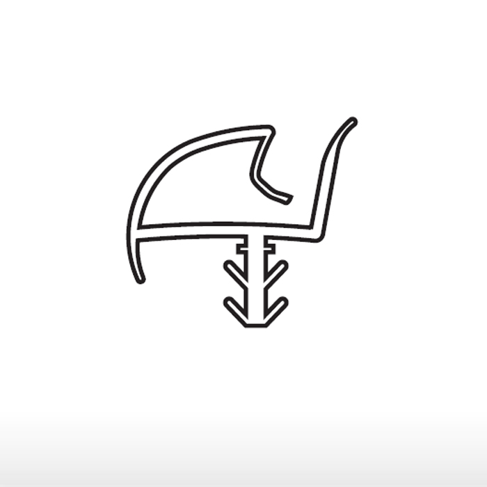 737 F - Rubber seal for aluminium hinged door frame