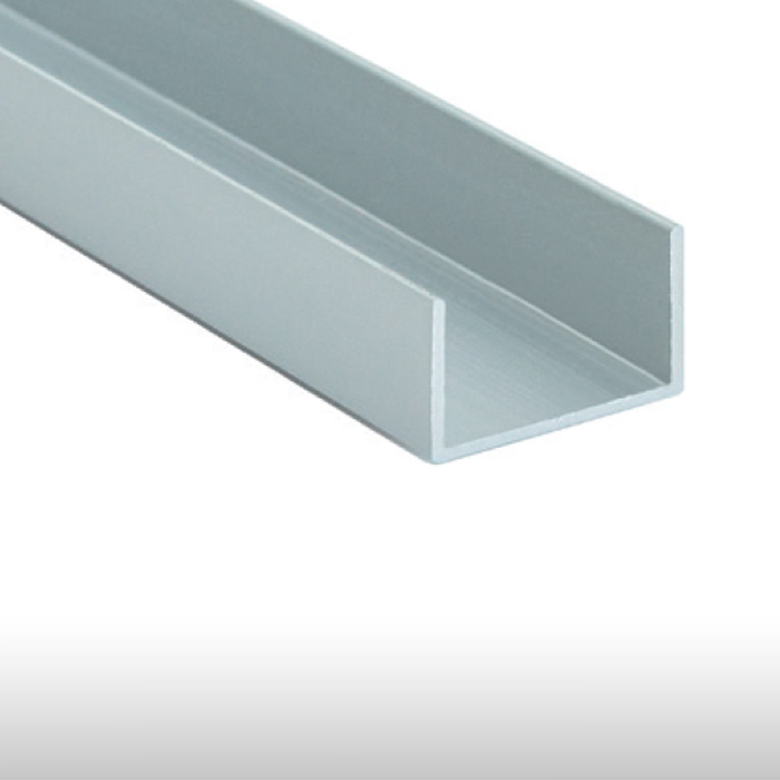 Perfil U de aluminio 10 x 15 para paneles decorativos de pared
