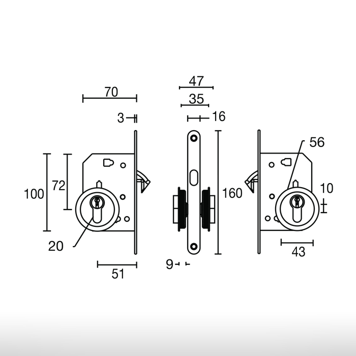 Conjunto para puerta corredera - 3970